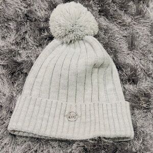 Michael Kors Light Gray Ribbed Knit Beanie with Tag